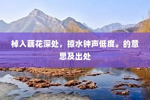 棹入藕花深处,掠水钟声低度。的意思及出处 棹入藕花深处,掠水钟声低度。的意思及出处
