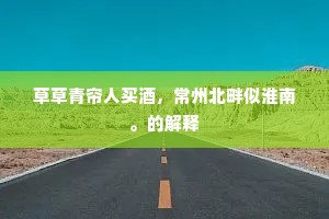 草草青帘人买酒，常州北畔似淮南。的解释