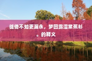 徙倚不知更漏永，梦回露湿紫蕉衫。的释义