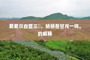爰爰尔自营三窋,矫矫吾甘斥一鸣。的解释 爰爰尔自营三窋,矫矫吾甘斥一鸣。的解释
