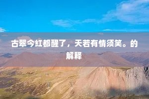 古翠今红都醒了，天若有情须笑。的解释