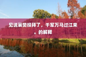 见说襄樊投拜了,千军万马过江来。的解释 见说襄樊投拜了,千军万马过江来。的解释