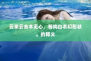 云来云去本无心，苍狗白衣幻形状。的释义
