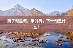贱子惭愚懵，平时荷。下一句是什么？
