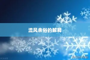 流风余俗的解释