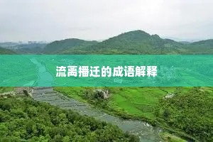 流离播迁的成语解释