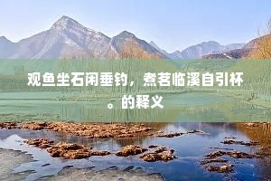 观鱼坐石闲垂钓，煮茗临溪自引杯。的释义