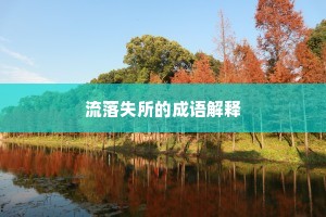 流落失所的成语解释