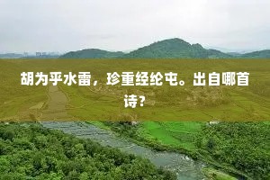 胡为乎水雷，珍重经纶屯。出自哪首诗？