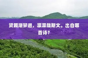 贤躅渐寥邈，凛凛哉斯文。出自哪首诗？