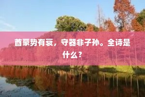 酋豪势有衰，守器非子孙。全诗是什么？