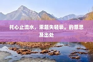 托心止流水，索题失轻亵。的意思及出处