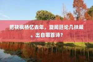 把袂枫桥忆去年，旋闻廷论几扶颠。出自哪首诗？
