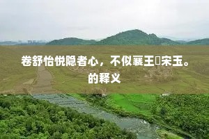 卷舒怡悦隐者心，不似襄王誇宋玉。的释义