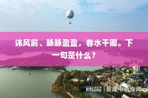讳风前、脉脉盈盈，春水干卿。下一句是什么？