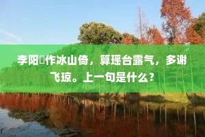李阳秪作冰山倚，算瑶台露气，多谢飞琼。上一句是什么？