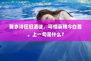 我亦诗狂旧酒徒，可惜衰残今白首。上一句是什么？