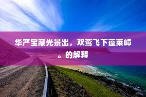 华严宝藏光景出，双鸾飞下蓬莱嶂。的解释
