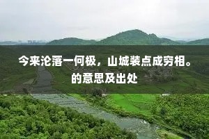 今来沦落一何极，山城装点成穷相。的意思及出处