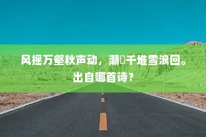 风摇万壑秋声动，潮捲千堆雪浪回。出自哪首诗？