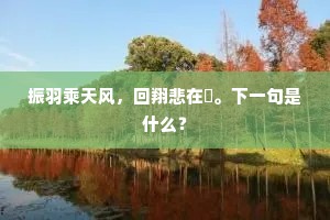 振羽乘天风，回翔悲在羂。下一句是什么？