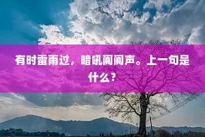 有时雷雨过，暗吼阗阗声。上一句是什么？