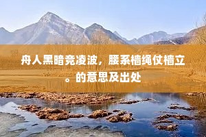 舟人黑暗竞凌波，腰系樯绳仗樯立。的意思及出处