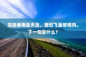 洞庭春雨连天涨，激切飞廉怒相向。下一句是什么？