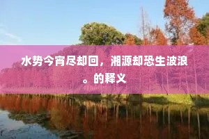 水势今宵尽却回，湘源却恐生波浪。的释义