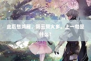 此后愁鸿雁，阴云燹火多。上一句是什么？