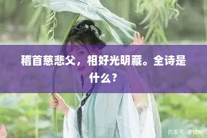 稽首慈悲父，相好光明藏。全诗是什么？