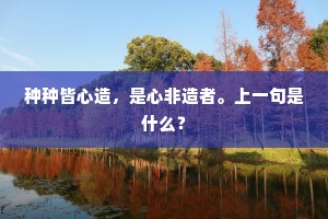 种种皆心造，是心非造者。上一句是什么？