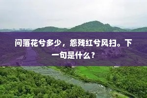 问落花兮多少，怨残红兮风扫。下一句是什么？