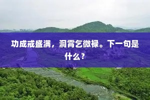 功成戒盛满，洞霄乞微禄。下一句是什么？