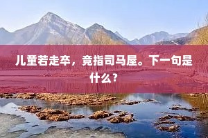 儿童若走卒，竞指司马屋。下一句是什么？