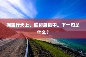拥盖行天上，联鞯度镜中。下一句是什么？