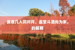 良夜几人同对月，虚堂斗酒尚为家。的解释