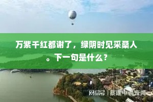 万紫千红都谢了，绿阴时见采桑人。下一句是什么？