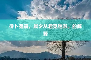 待卜菟裘，晨夕从君觅胜游。的解释