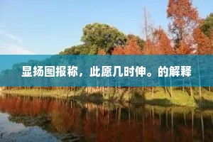 显扬图报称，此愿几时伸。的解释