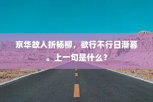 京华故人折杨柳，欲行不行日渐暮。上一句是什么？