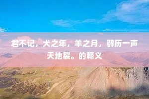 君不记，犬之年，羊之月，辟历一声天地裂。的释义