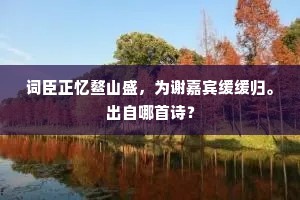 词臣正忆鳌山盛，为谢嘉宾缓缓归。出自哪首诗？
