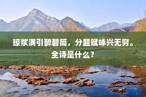 琼浆满引醉碧筒，分题赋咏兴无穷。全诗是什么？