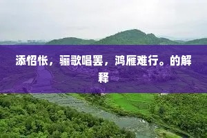添怊怅，骊歌唱罢，鸿雁难行。的解释