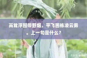 高耸浮图带野烟，平飞画栋凌云雾。上一句是什么？
