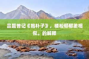 品题曾记《抱朴子》，楼松郁郁差相似。的解释