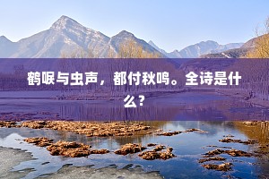 鹤唳与虫声，都付秋鸣。全诗是什么？