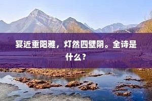 宴近重阳雅，灯然四壁阴。全诗是什么？