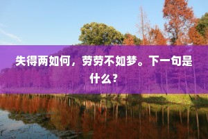 失得两如何，劳劳不如梦。下一句是什么？